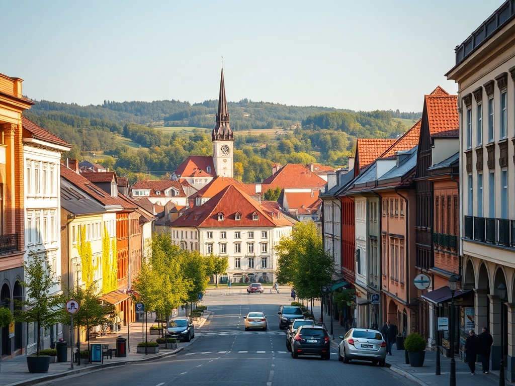Mapa ilustrująca infrastrukturę i usługi w Kłodzku, z zaznaczonymi sklepami, restauracjami i placówkami zdrowia.